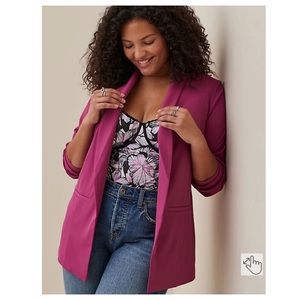 Torrid Refined Crepe Classic Shawl Collar Blazer Size 0X NWT